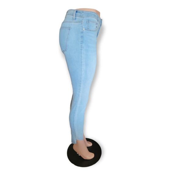 NEW Lulus Women's High Rise Raw Hem Light Wash Skinny Jeans Size 28 - Picture 8 of 12